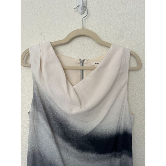 Helmut Lang Beam Shift Dress Sleeveless Hi-Low Midi Size 6 Grey Scale - Picture 4 of 12